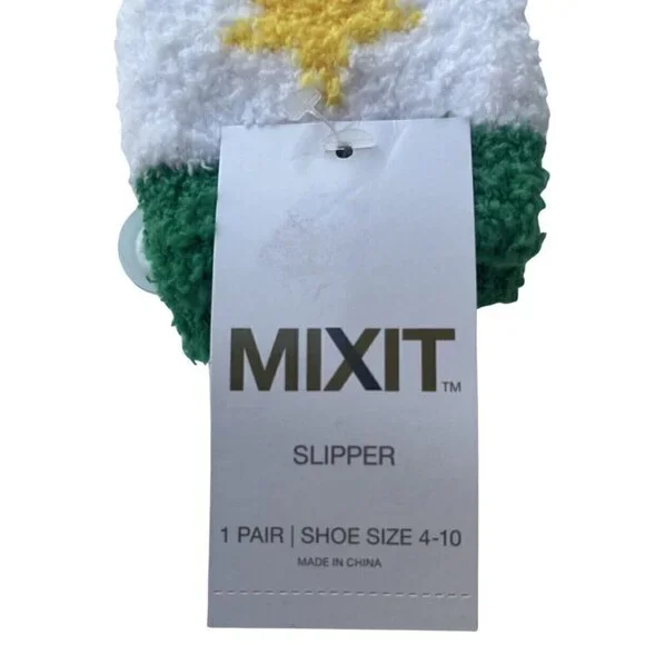 MIXIT 1 Pair Christmas Tree Cozy Fleece Non-Slip Slipper Socks Fits Shoe 4-10 - Picture 5 of 7